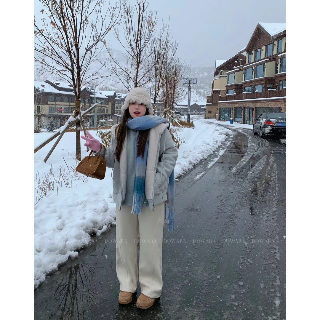 大婉酱肉肉微胖定制宽松时尚双口袋拉链连帽长袖磨毛外套7588D