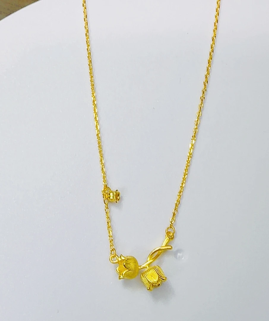 吊坠足银 5g【晶灵珠宝】足银铃兰花项链轻奢精美时尚不褪色气质