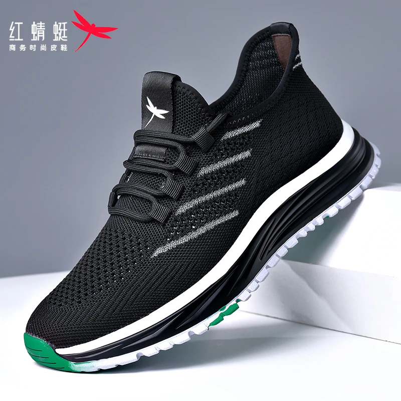 红蜻蜓男鞋2025春季新款透气跑步户外男士网面防滑耐磨运动休闲鞋