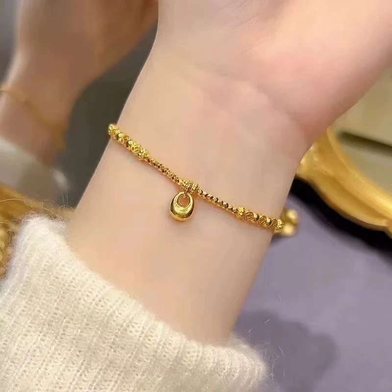 铜合金手链 铜合金碎冰小胖福轻奢手链