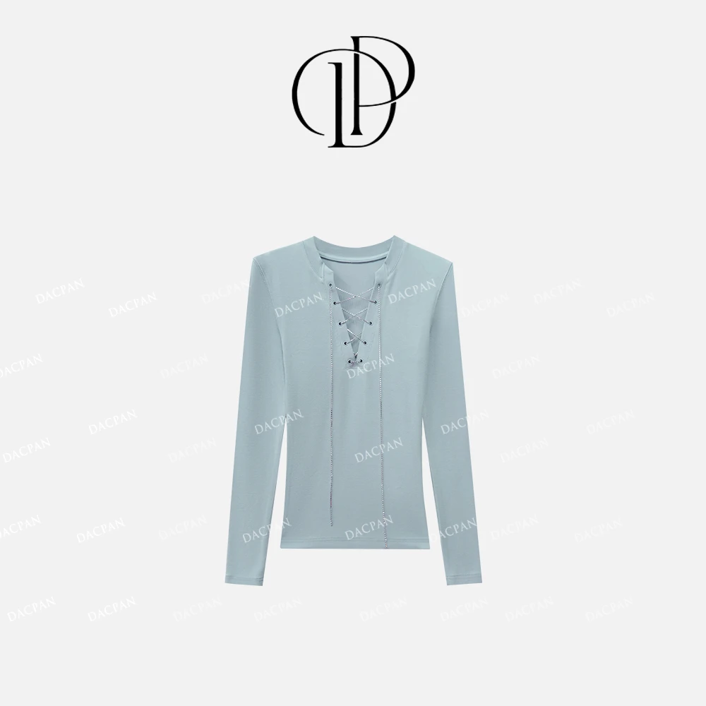 DACPAN-“纯系T”V领修身链条上衣 2024/盼•PP CPA366