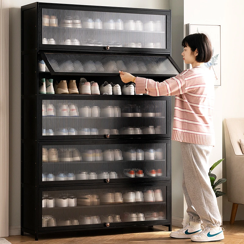 鞋柜门口家用大容量鞋架子入户收纳神器实木简易出租屋室内省空间