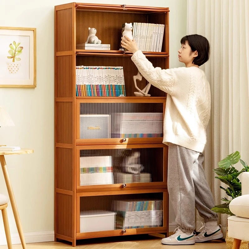 书架置物架落地书柜子家用客厅儿童靠墙储物柜简易卧室多层收纳柜