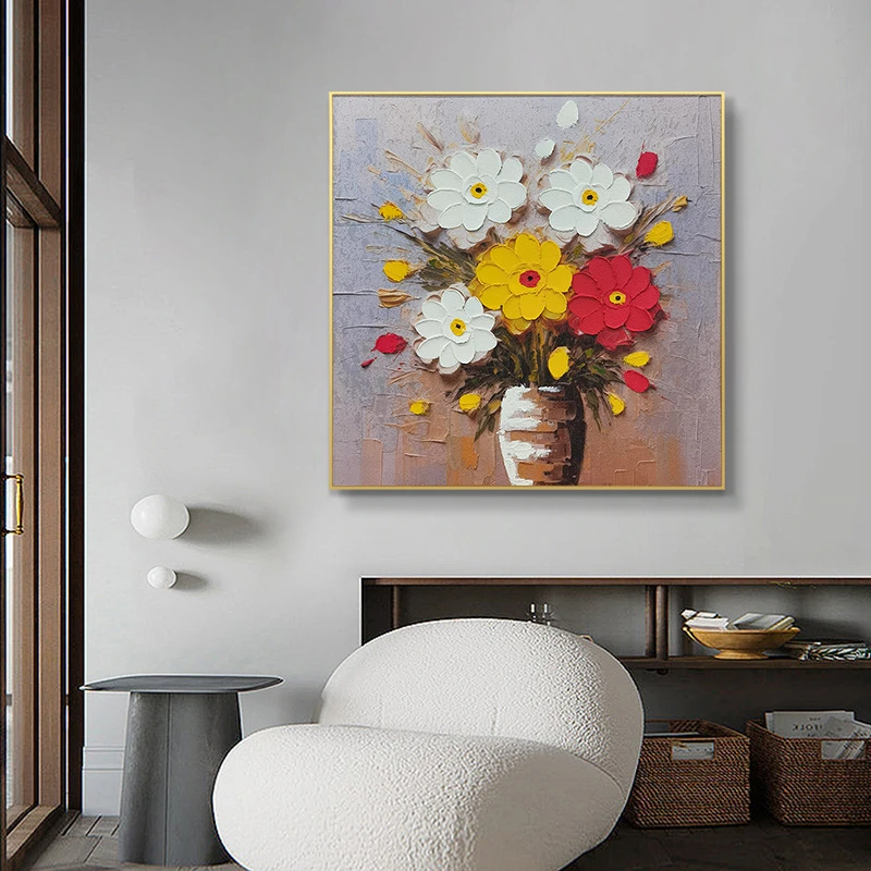 欧式花瓶装饰画客厅玄关沙发背景墙餐厅装饰油画花瓶8080