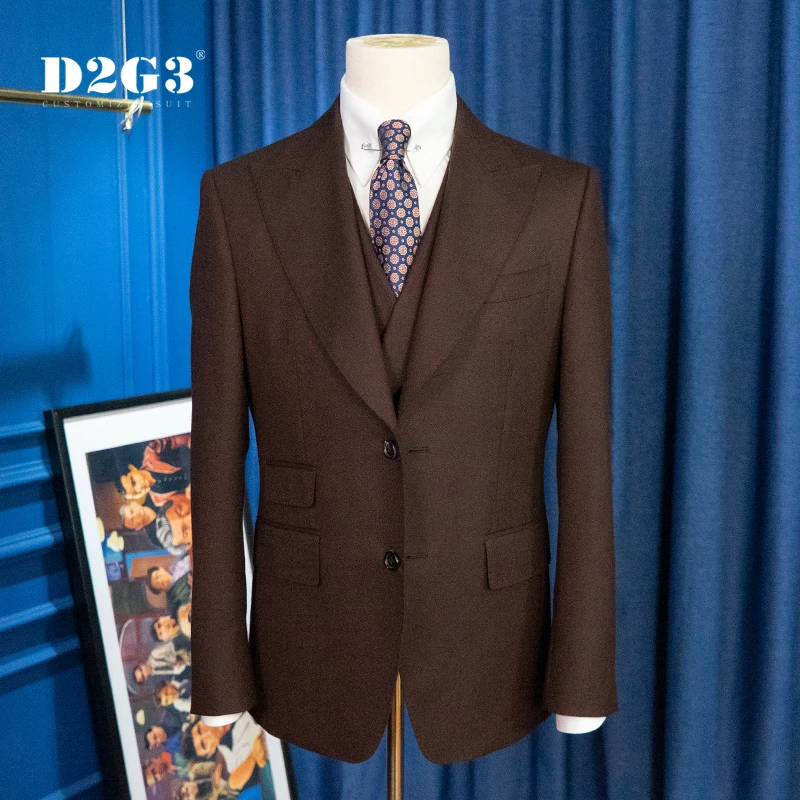 【套装】男士商务西服套装100超细棉羊毛暗红戗驳领套装新郎22XZ383