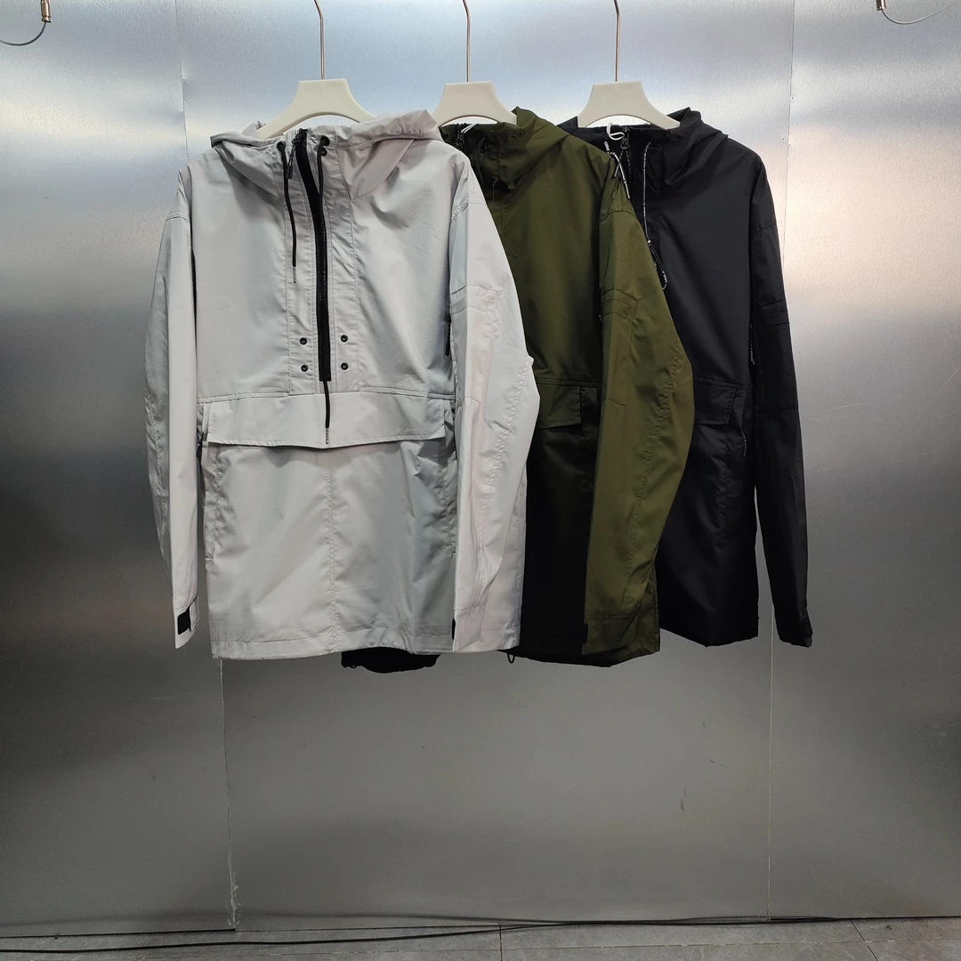 H01-102218-GBY春秋季纯色简约时尚夹克外套冲锋衣