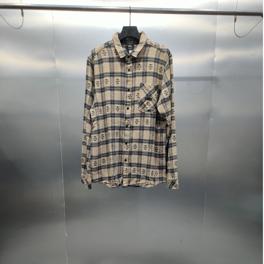 P03-120507-RIP春秋款经典格子设计宽松百搭衬衫