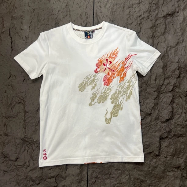 D04-81511-GX夏季正面汉字刺绣印花潮流时尚T恤半袖