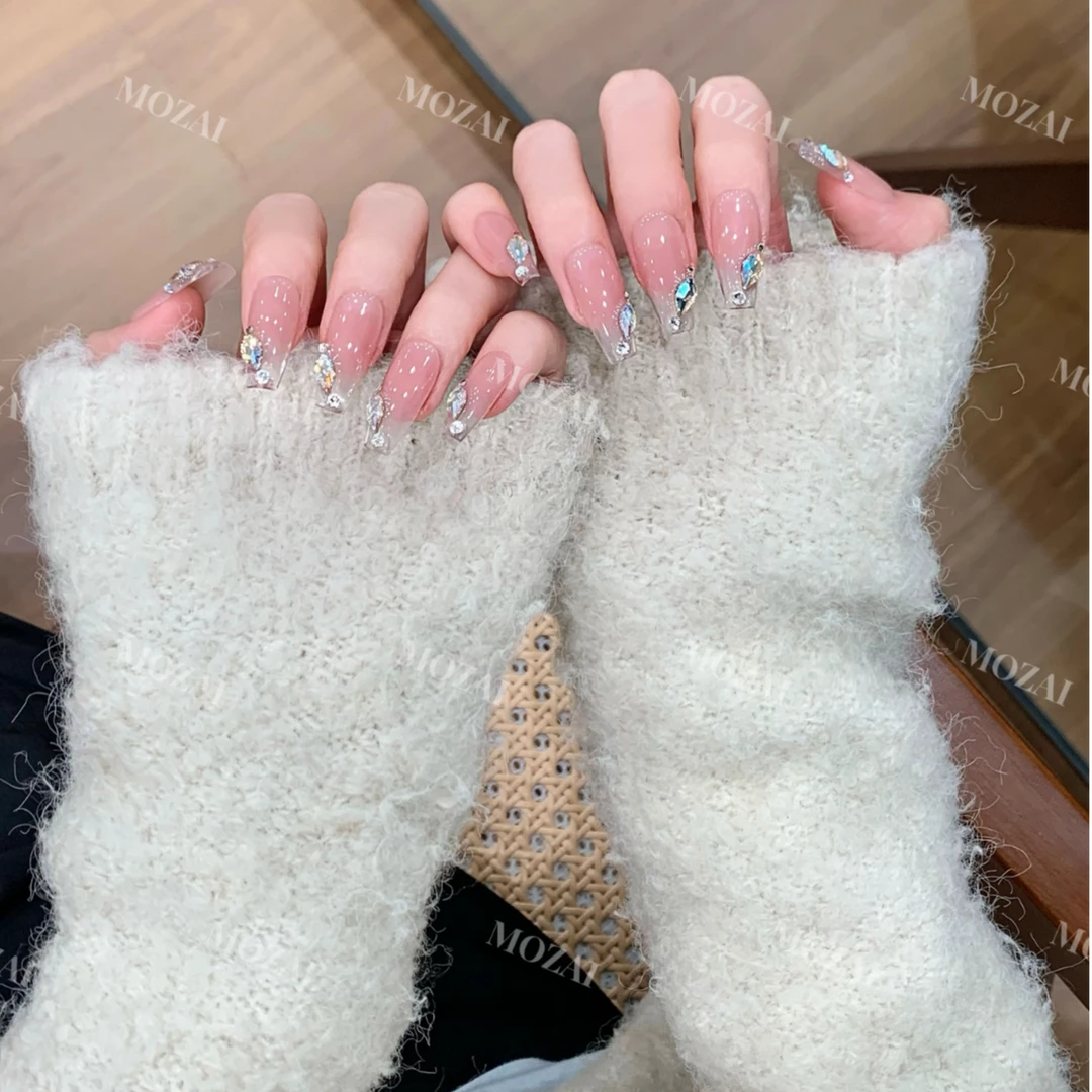 茉哉高定【施家全华/月下涟漪】孤纯手工定制美甲拆卸穿戴甲A2918