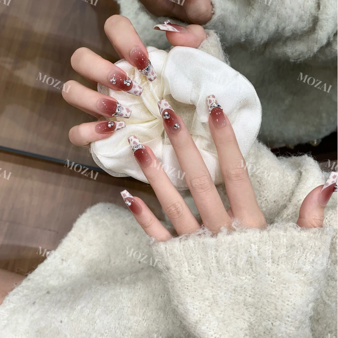 茉哉KK高定【施家全华/粉红豹】纯手工定制美甲拆卸穿戴甲A2793