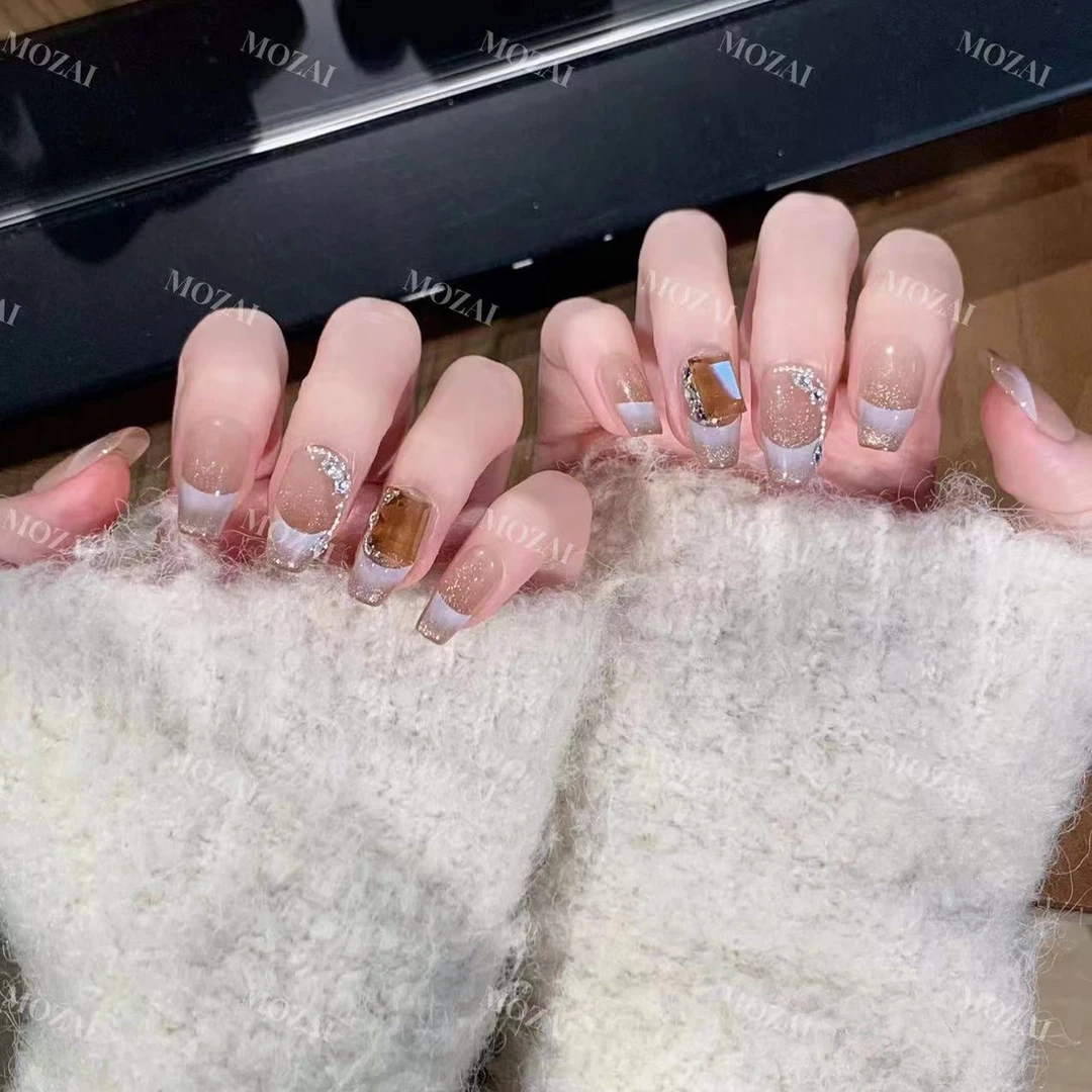 茉哉V【南法情书】茉哉手工定制美甲可拆卸穿戴甲A2040/A2041/A2042