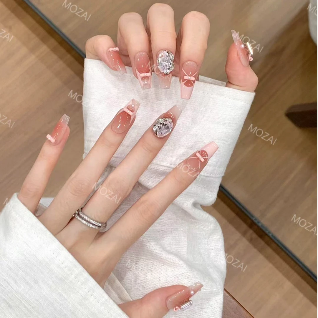 茉哉瑞瑞【玲娜贝儿】纯手工定制美甲拆卸穿戴甲A2963