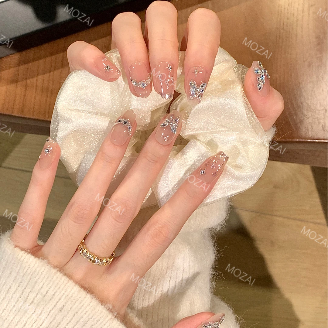 茉哉安娜【星光蝶舞】孤纯手工定制美甲可拆卸穿戴甲A2438/A2439