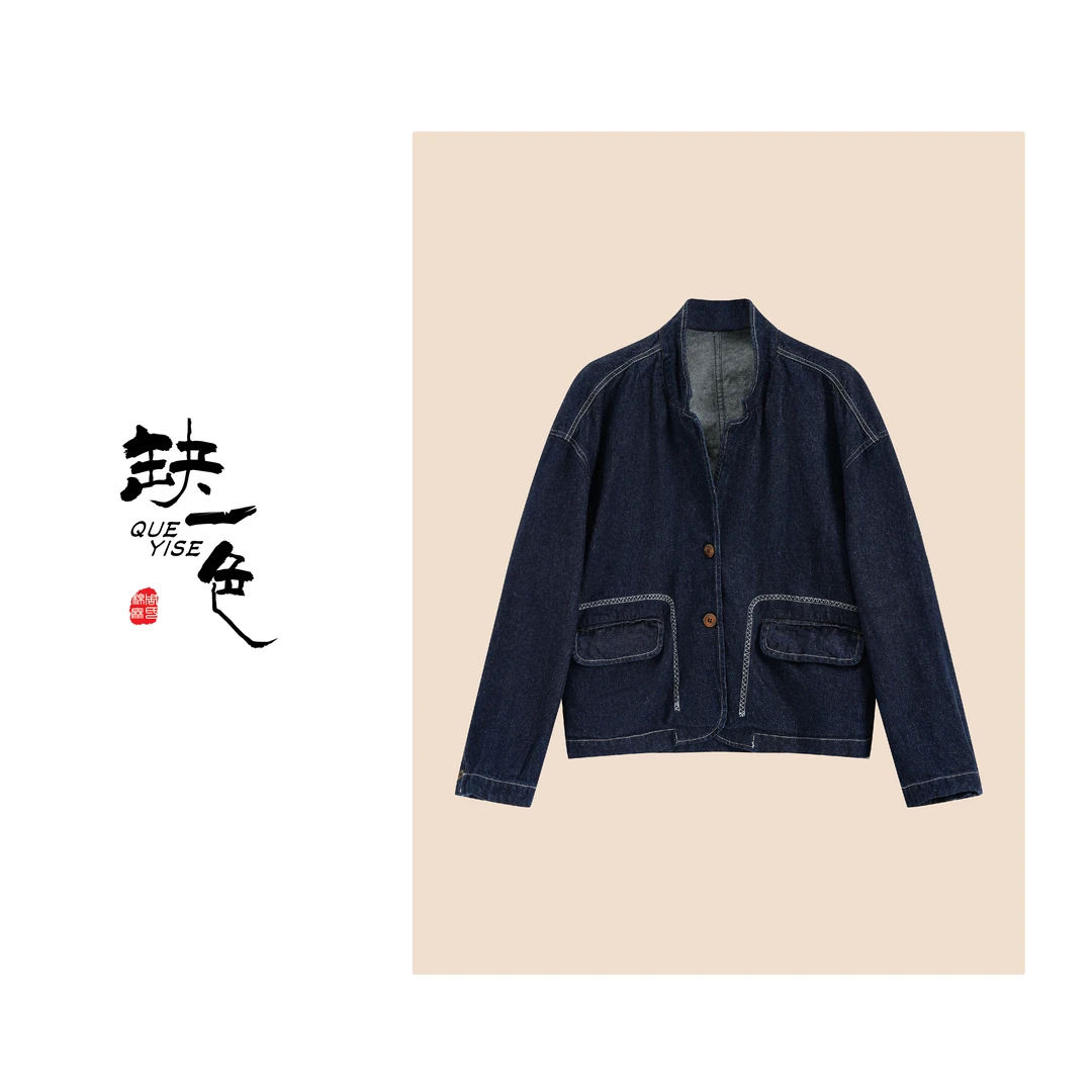 2025春季新款230702亚麻汉麻混纺三角针压线休闲外套上衣女外套