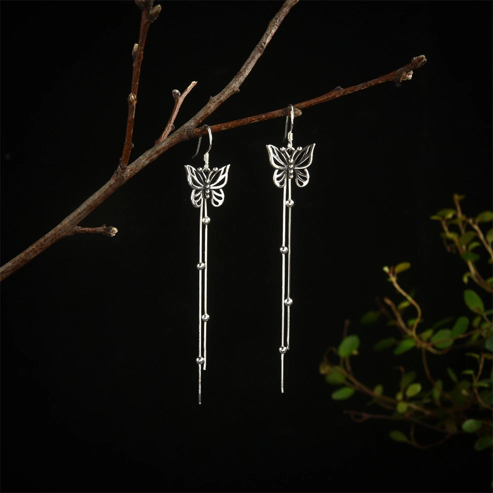 925银银制品 （泽）仙气飞飞长款流苏耳饰