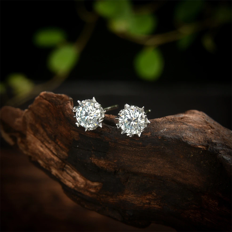 925银耳饰 （泽）编码1632经典雪花爱心款耳钉一对