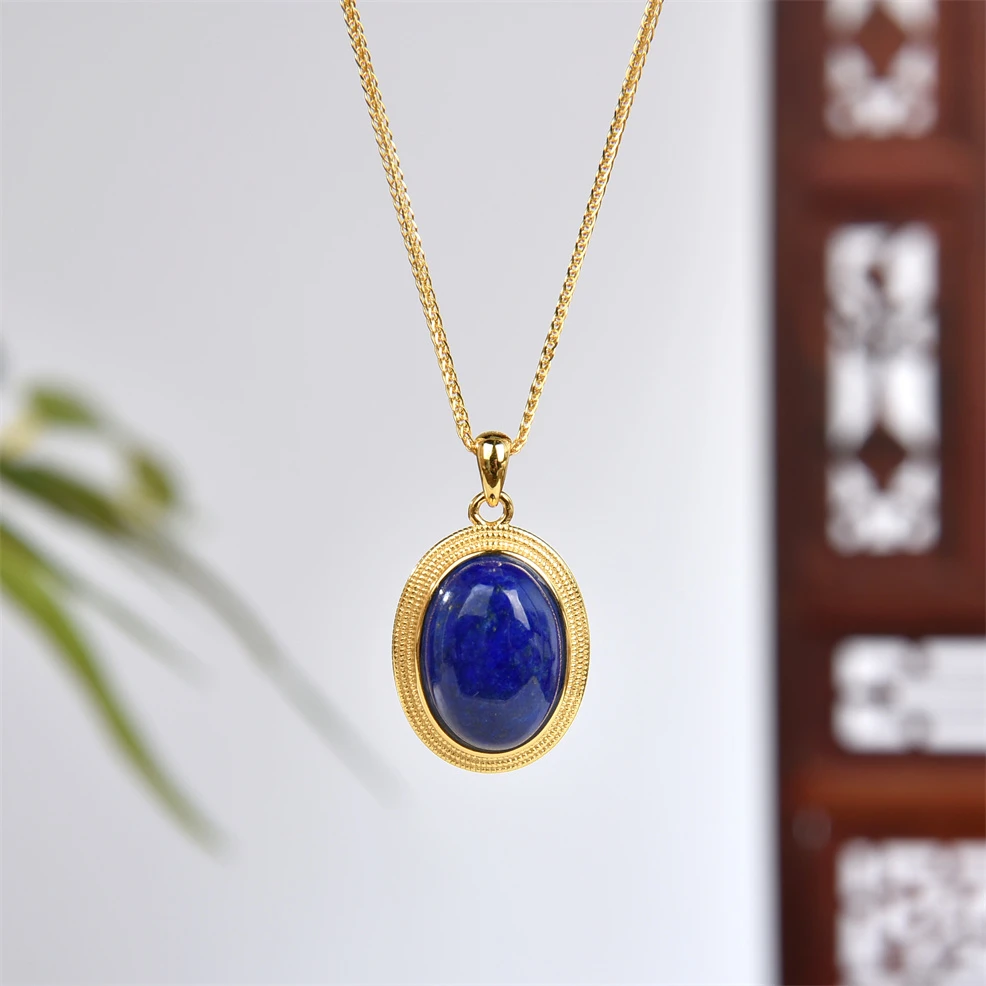 非金属项链 （泽）金秋系列~中古烧蓝高级大蛋面项链