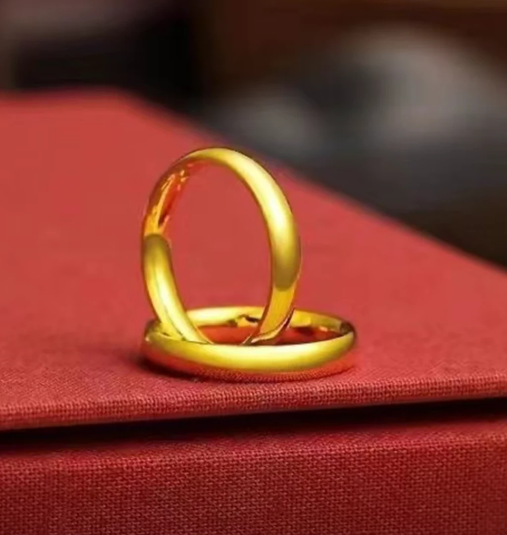 新粉专享戒指 光面素款时尚情侣可调节戒指