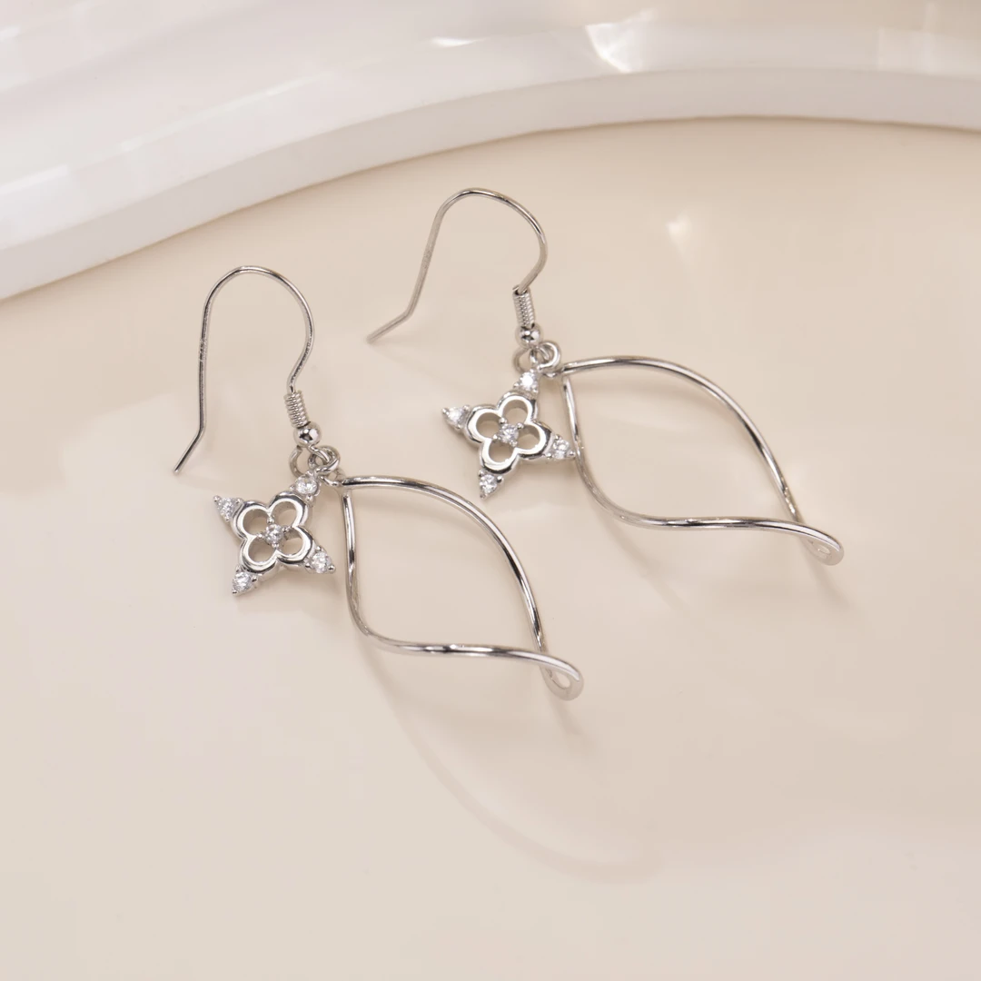 格格银楼 925银耳饰 百搭简约星星纽片时尚耳坠气质轻奢设计感