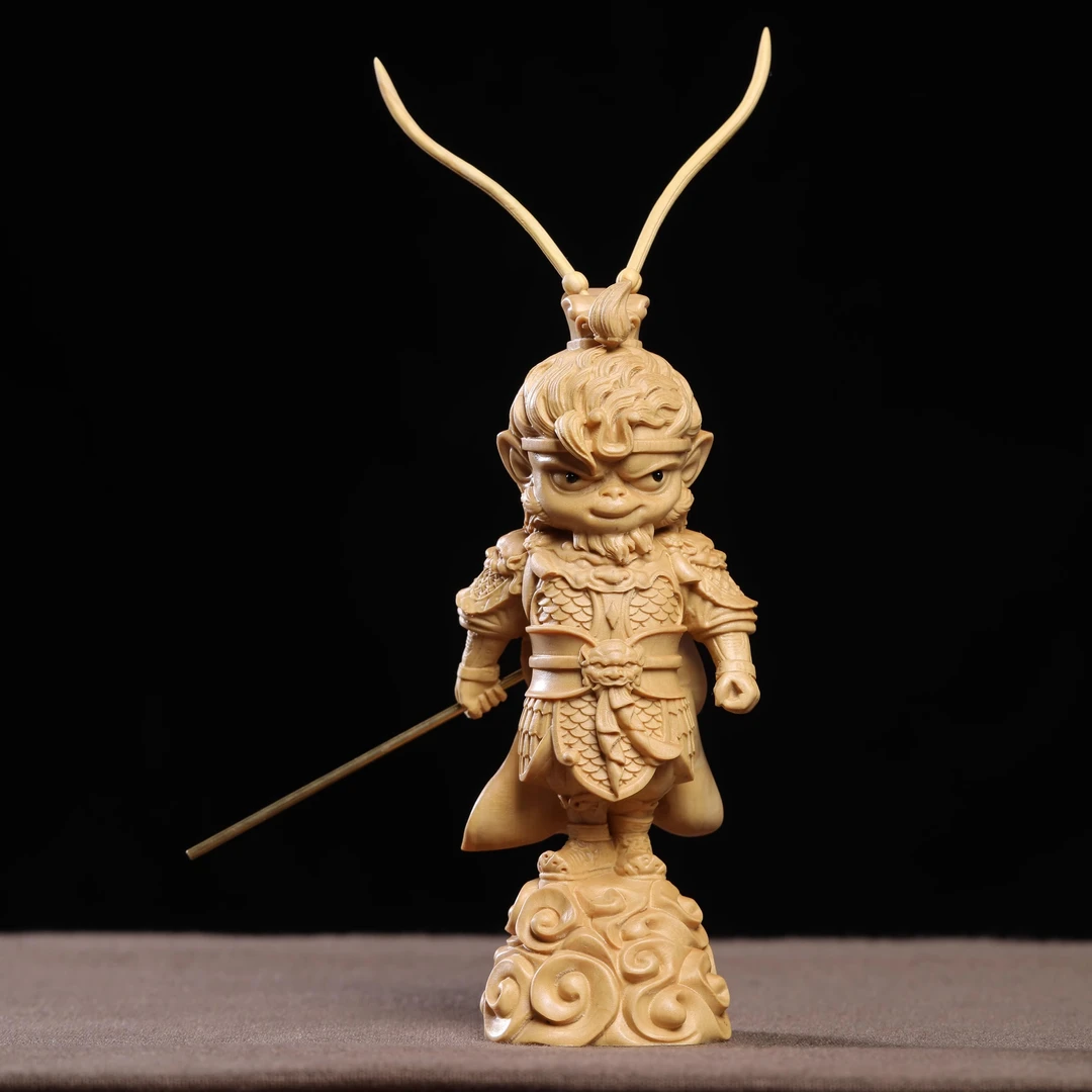 正宗小叶黄杨木雕齐天大圣孙悟空美猴王摆件家居装饰品工艺品车载