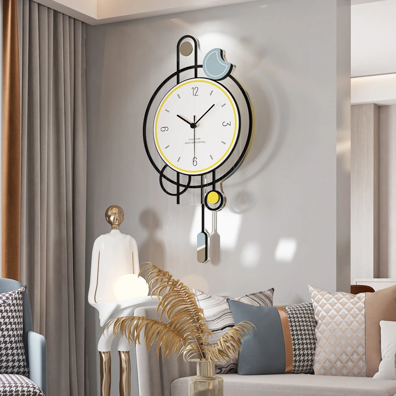 网红创意轻奢挂钟客厅家用时尚简约钟表静音挂墙装饰时钟2023新款