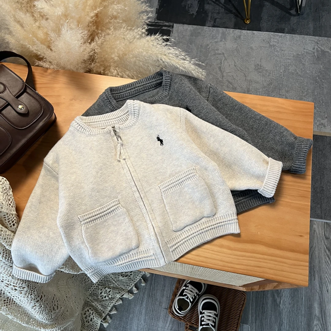 【韩小二】儿童毛衣秋冬款2024新款洋气韩版男女孩针织衫外套童装潮