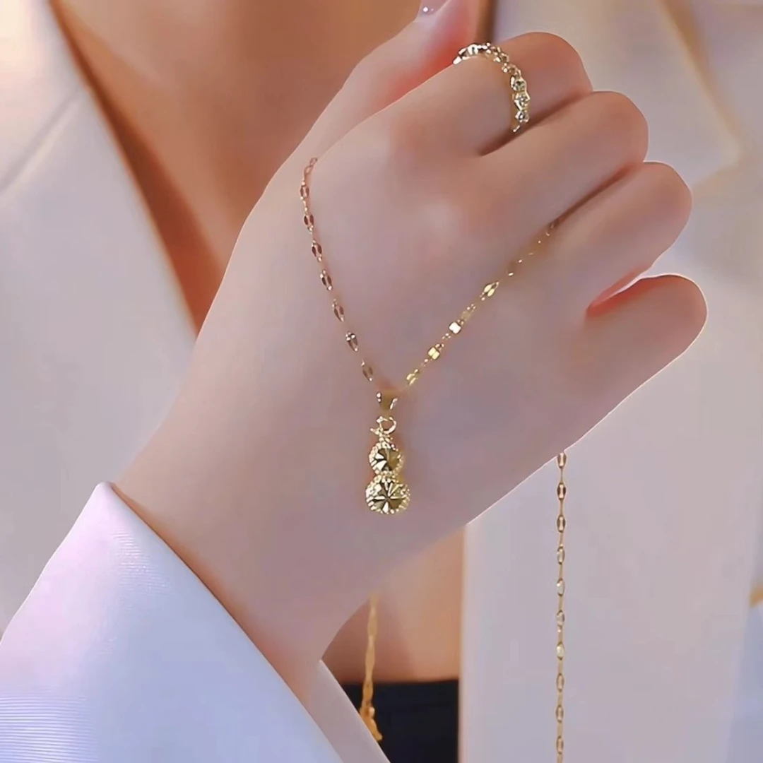 钛钢项链双面项链百搭毛衣链配饰小众气质饰品ins百搭配饰女生