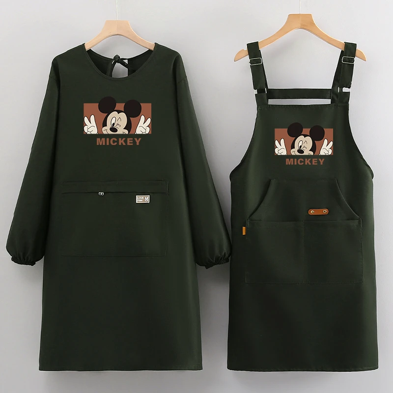 时尚简约背带围裙可定制logo印字厨房餐饮专用上班工作服防污耐脏