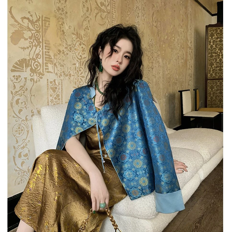 dangdang“寸锦寸金”1OO%真丝新中式上衣2024早春新款宋锦外套女