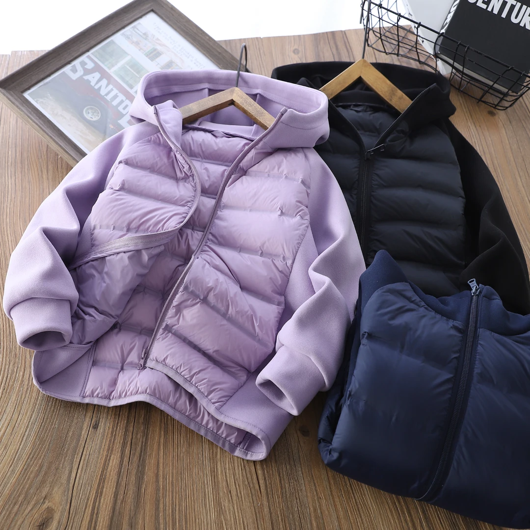 巴森鹿巴森鹿儿童拼接90白鸭绒轻薄羽绒服2419款
