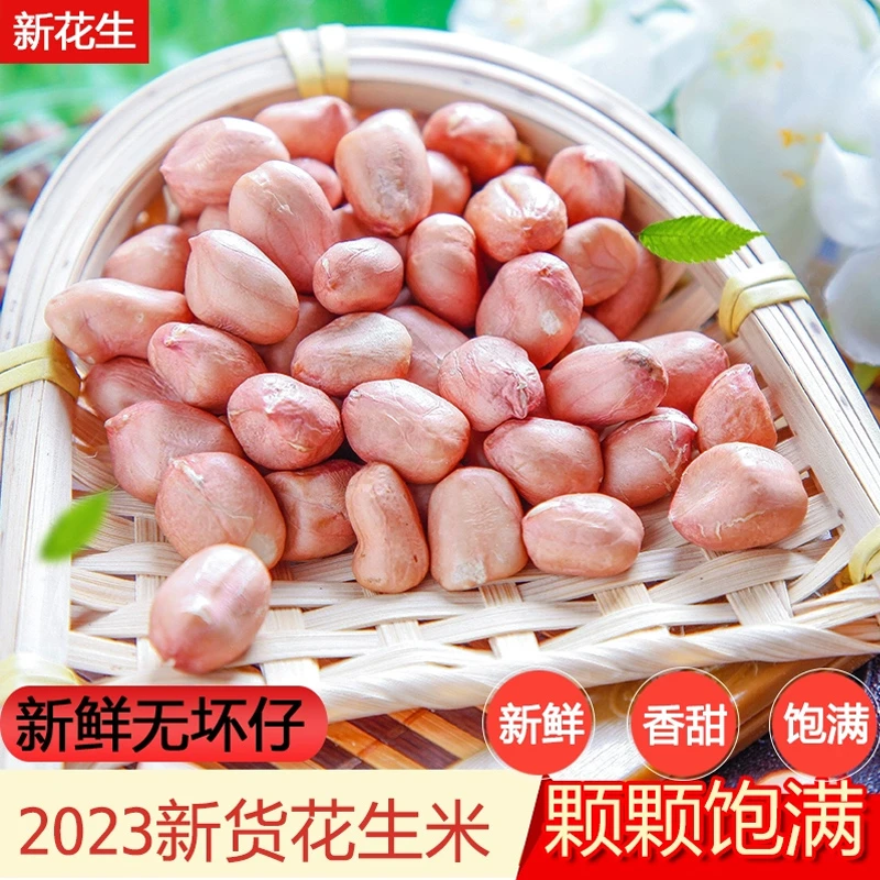 2023年新鲜大粒花生米3/5斤粉皮沙地花生新货脱壳花生仁营养颗粒