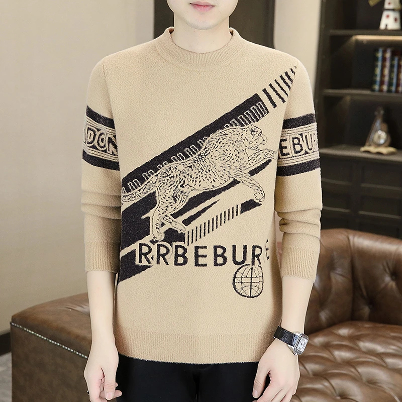 秋冬新款修身套头半高领毛衣