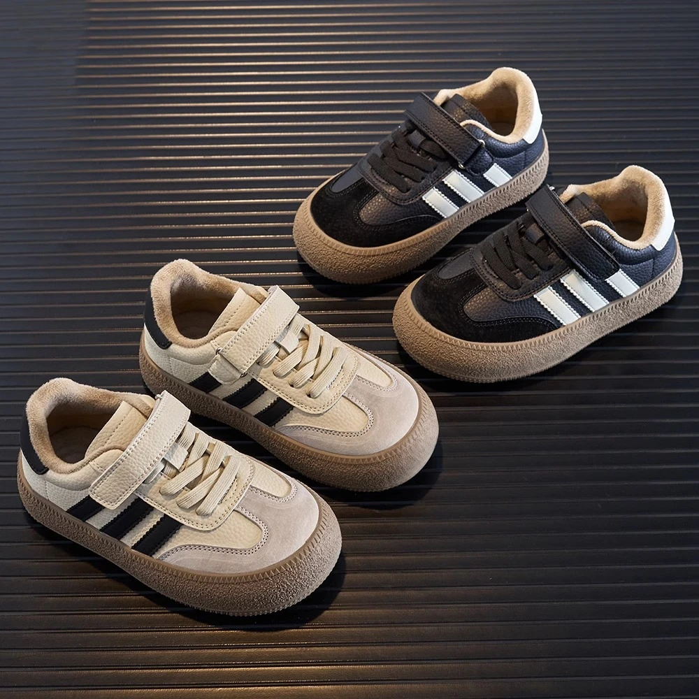 女童鞋子2024秋冬季新款二棉鞋儿童软底德训鞋加绒板鞋男童运动鞋