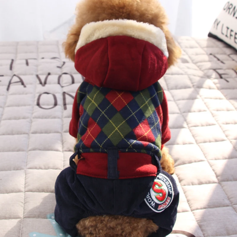 狗狗衣服泰迪秋冬季四脚衣厚款比熊宠物小型犬幼犬小狗秋冬装加绒