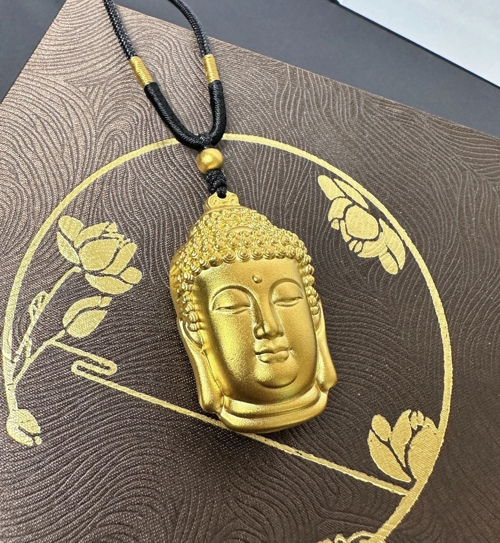 吊坠足银 【翠逸珠宝】足银吊坠 古法大佛头吊坠外包厚金足银实心