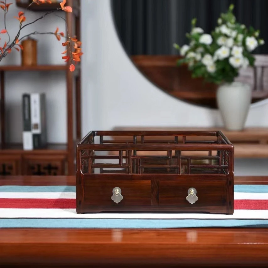 028 大红SZ 王世襄款都承盘收纳摆件