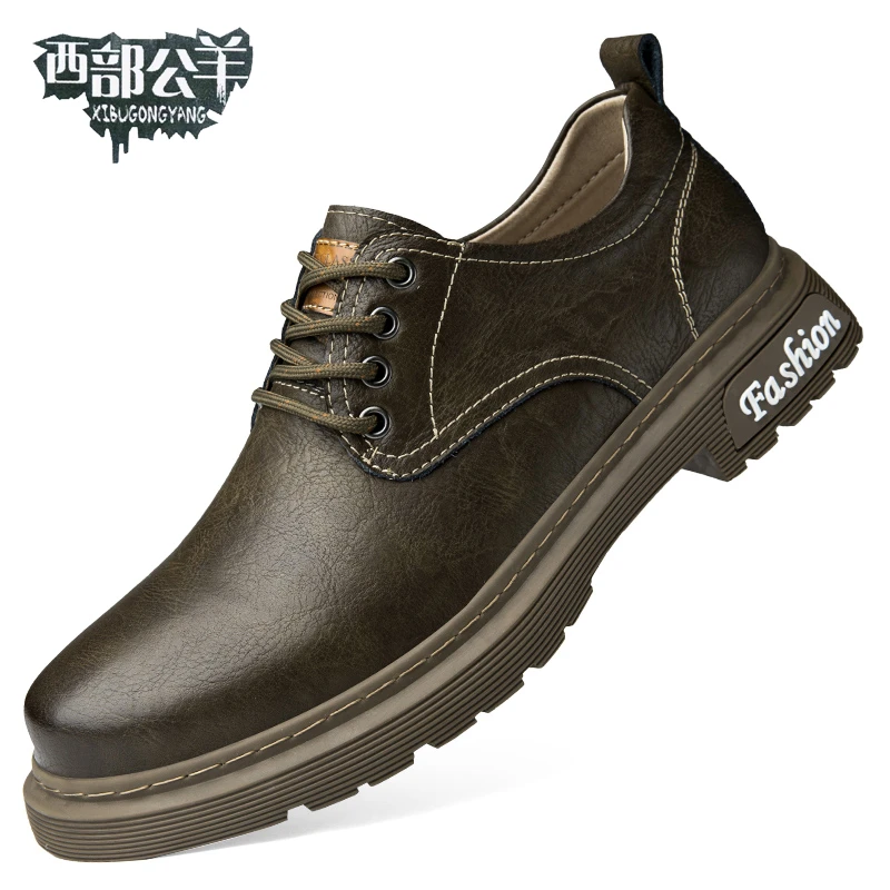 37-47西部公羊秋季马丁靴休闲皮鞋短靴百搭大黄靴软底男鞋001
