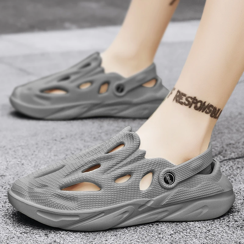 洞洞拖鞋男士2024夏季新款防滑耐磨开车运动越南沙滩凉鞋外穿大码