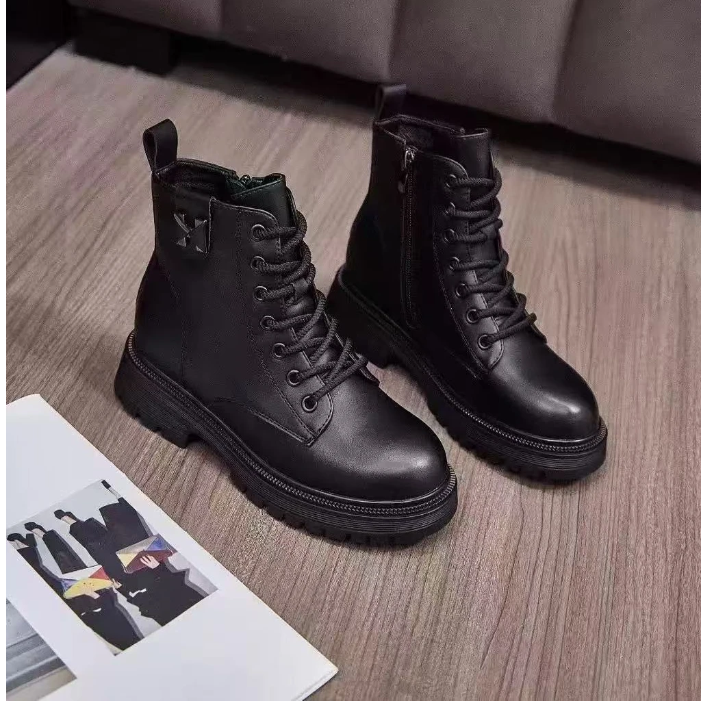 轻质秀气显脚加绒保暖3厘米马丁靴29079