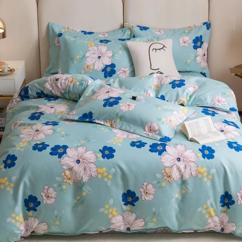 高支高密精梳斜纹面料单人床单【印象花彩】150*230（±5）