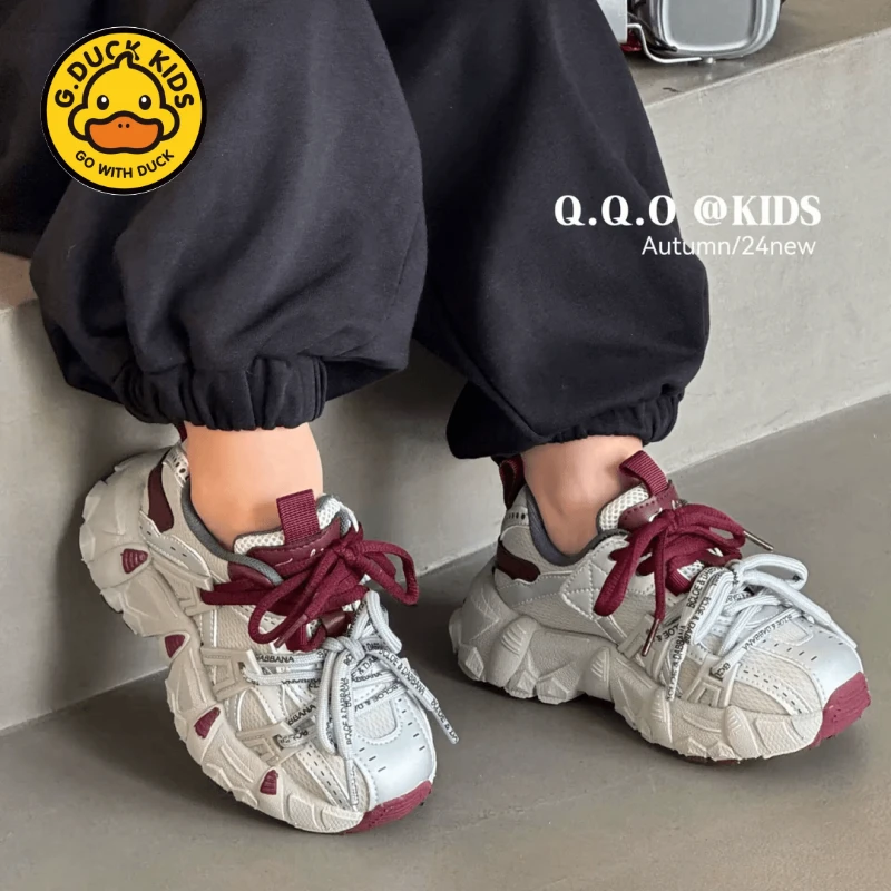 小黄鸭童鞋童鞋 儿童老爹鞋2024秋季爆款高端炸街女童脏脏鞋小孩