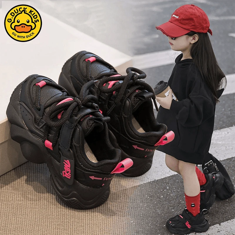 G.DUCK小黄鸭女童鞋老爹鞋新款2025儿童运动鞋时尚百搭中大童