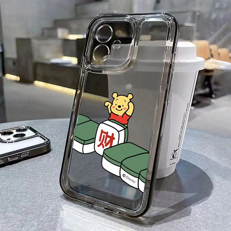麻将维尼熊太空壳苹果15手机壳ins风iPhone14可爱创意全包情侣