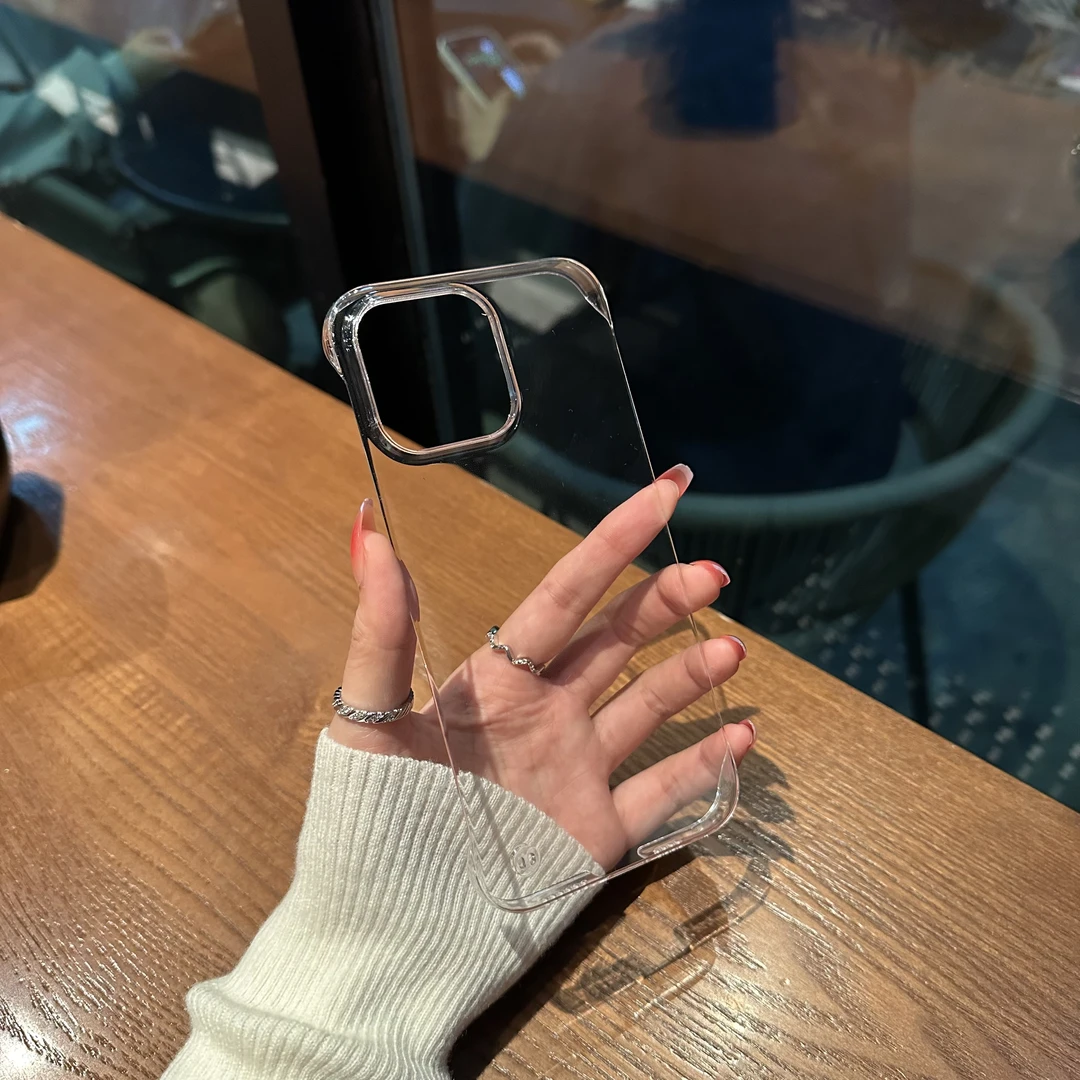 iPhone15promax手机壳14plus无边框硬苹果13Pro透明12/11亚克力xs