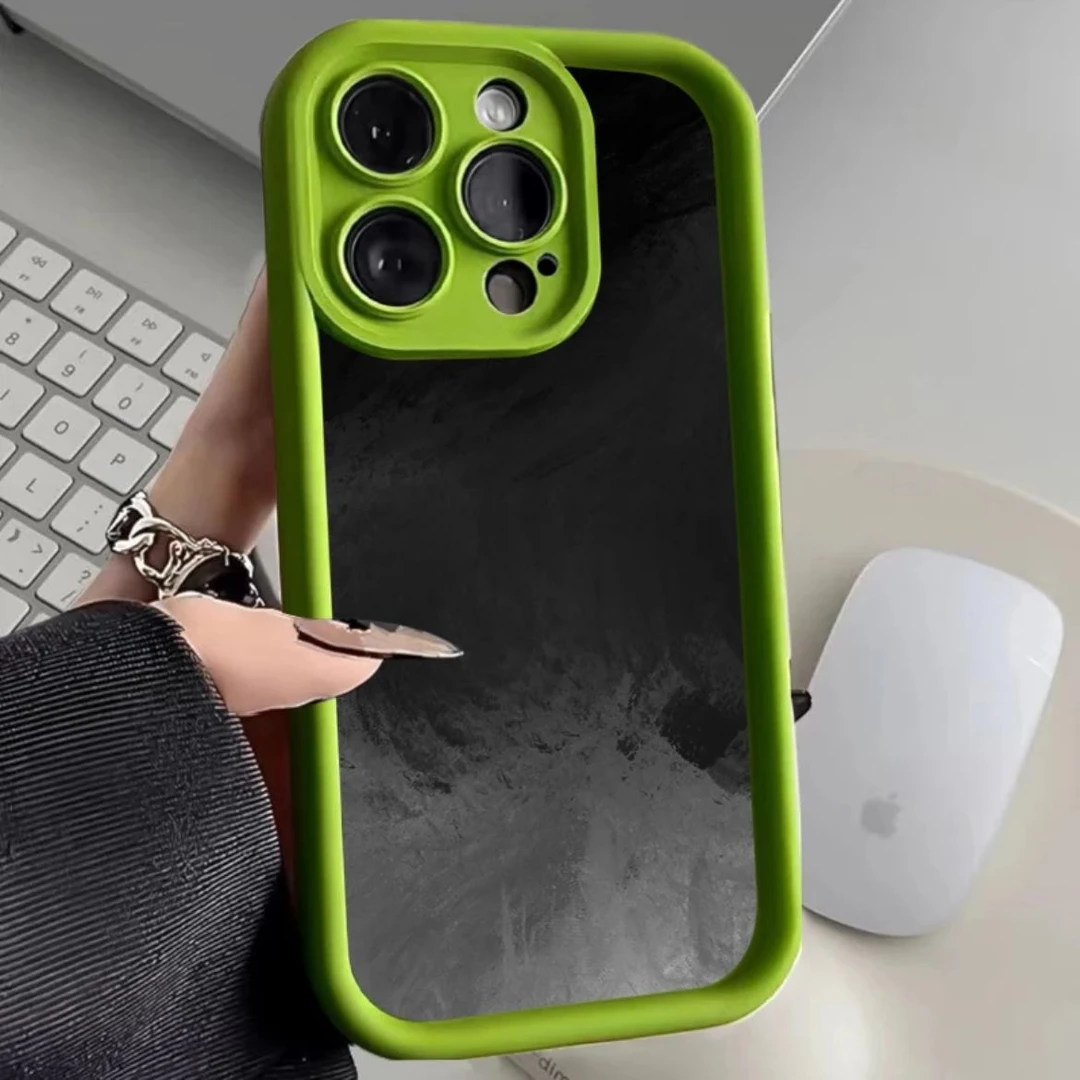 黑白晕染适用苹果15手机壳iPhone13/14promax新款12全包11防摔x软