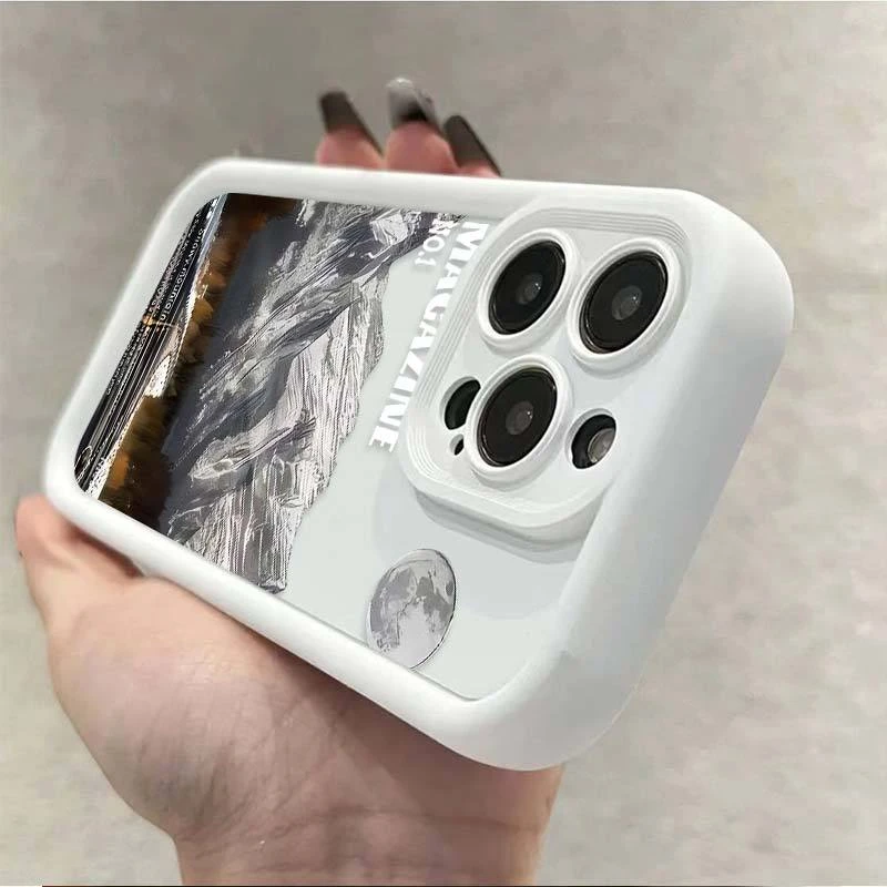 雪山公路适用15苹果14多巴胺手机壳iPhone13promax磨砂12/11全包7
