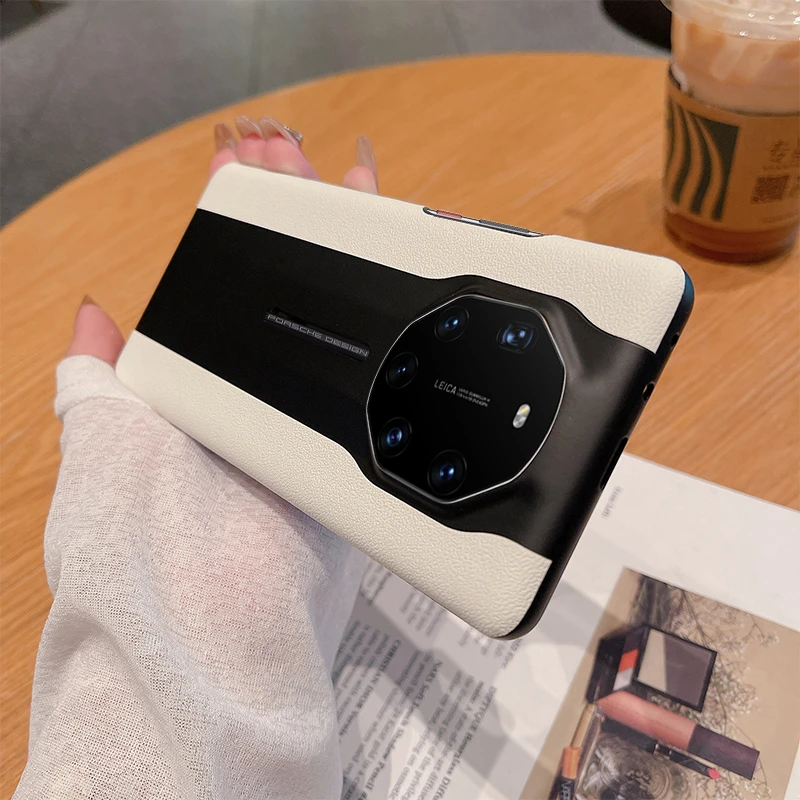 华为mate50RS保时捷手机壳真皮新款女mate40rs典藏外壳超薄高档男