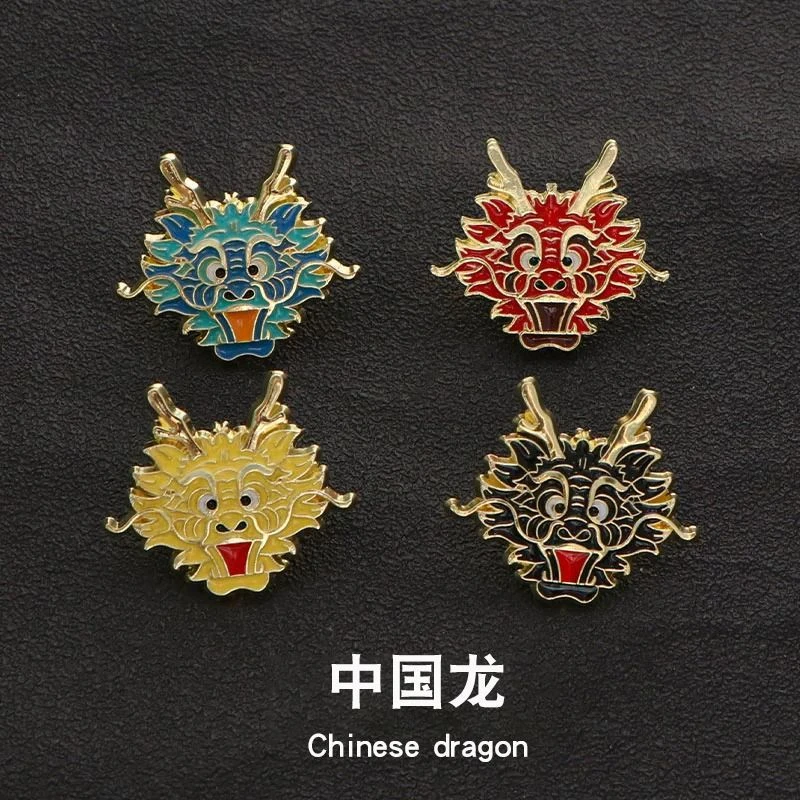 2024新款龙年龙头胸针生肖龙金属徽章衣服胸章衣服本命年配饰装饰