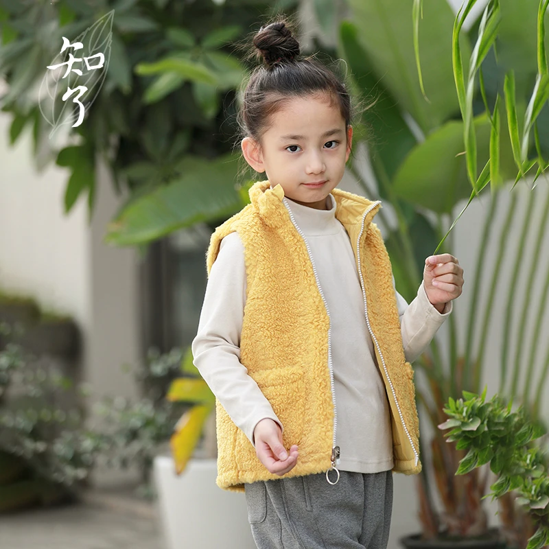 【清仓】知了童装6120 秋装新品儿童两面穿羊羔绒棉马甲背心