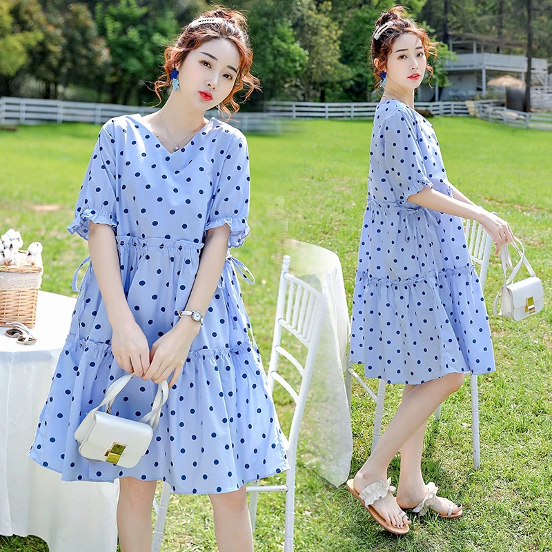 孕妇夏装2023新款孕妇连衣裙夏季时尚上衣宽松大码短袖夏款裙子女